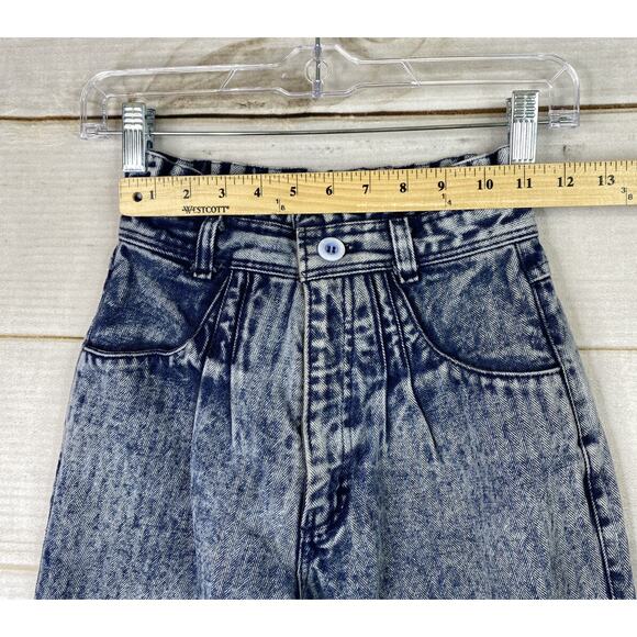 Vtg Panhandle Slim Jeans Womens 3/4 Acid Wash Pleated Ruffle Rodeo Cowgirl USA - Picture 4 of 13